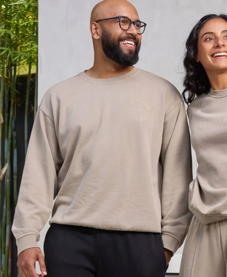 Discount Men's Garment Wash Crew Sweatshirt Knitwear & Sweats