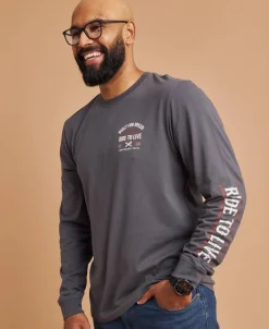Fashion Men's Long Sleeve Cuffed Printed Tee T-Shirts|Tops