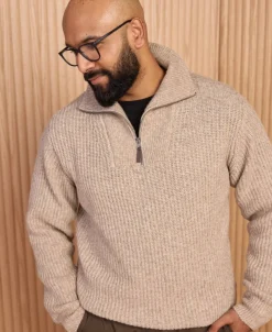 Online Men's Ribbed 1/4 Zip Jumper Knitwear & Sweats