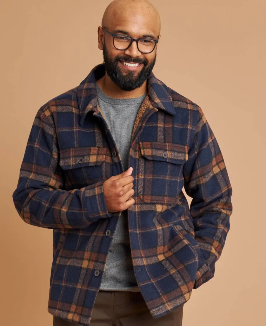 Discount Men's Shearling Lined Check Jacket Jackets & Coats