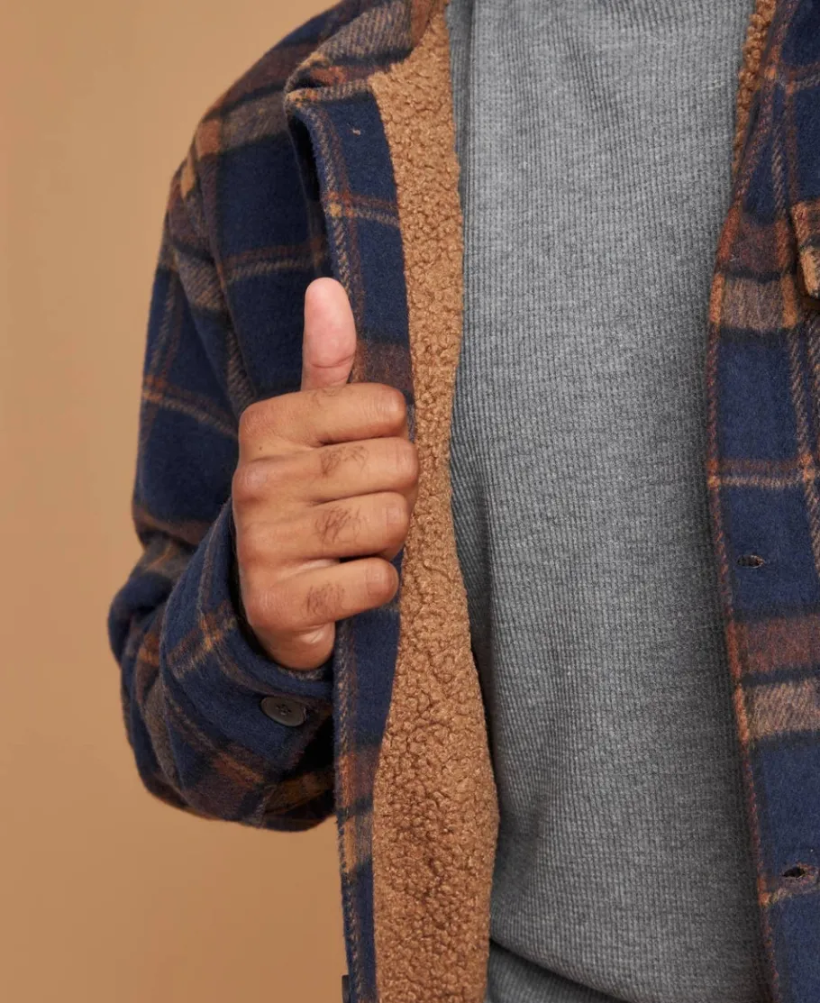 Discount Men's Shearling Lined Check Jacket Jackets & Coats