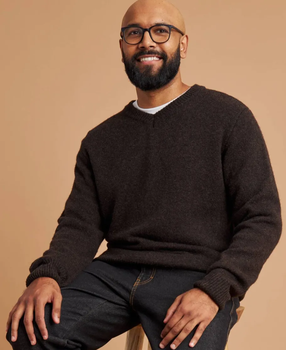 Outlet Men's V Neck Wool Jersey Knitwear & Sweats