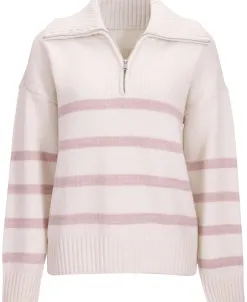 Fashion Women's 1/4 Zip Collared Jumper Women Knitwear