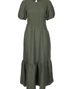 Discount Women's Asymmetric Shirred Midi Dress Women Dresses