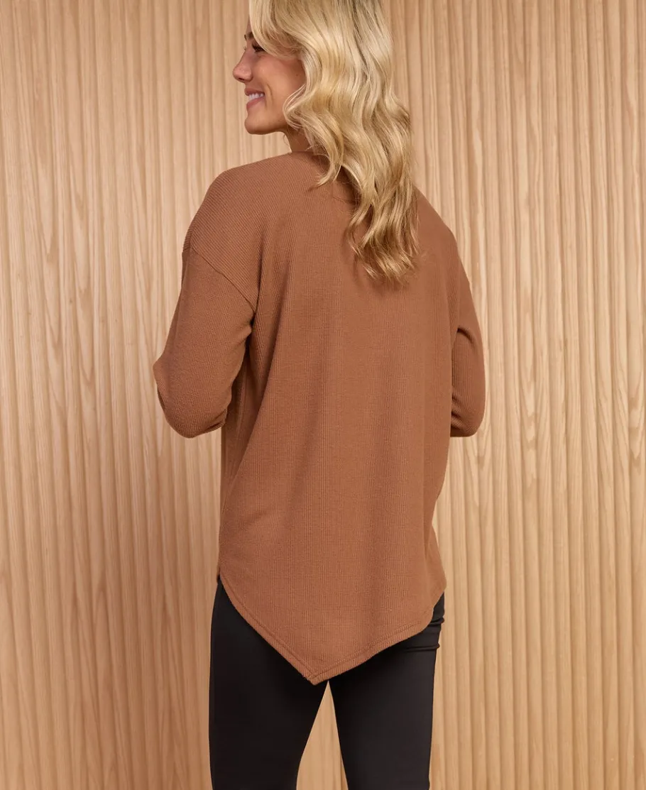 Best Women's Asymmetric Waffle Top Women T-Shirts|Tops