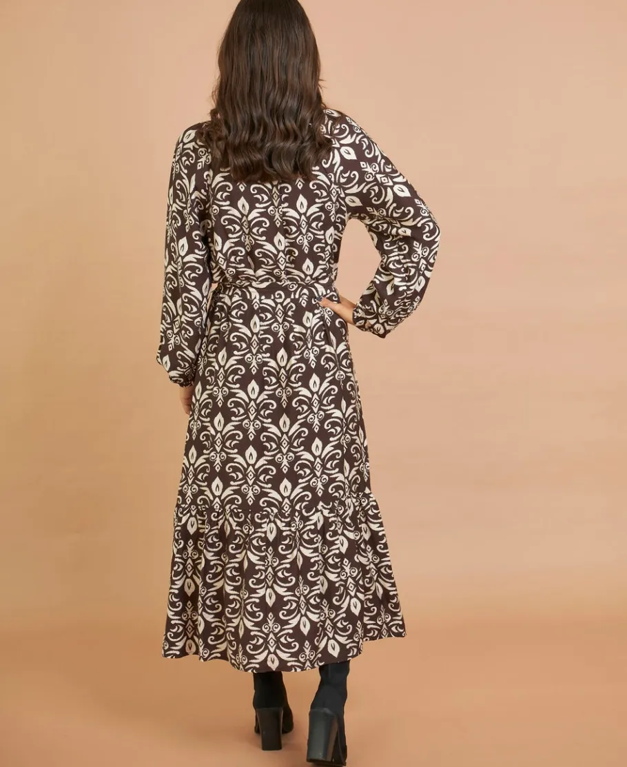 New Women's Blouson Sleeve Midi Dress Women Dresses