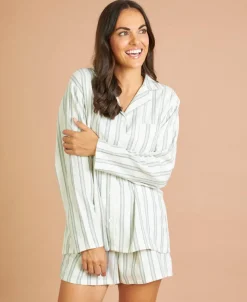 Fashion Women's Brushed Cotton Short PJ Set Women Sleepwear