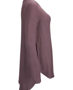 Hot Women's Brushed Long Sleeve Scoop Hem Top Women T-Shirts|Tops