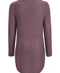 Hot Women's Brushed Long Sleeve Scoop Hem Top Women T-Shirts|Tops