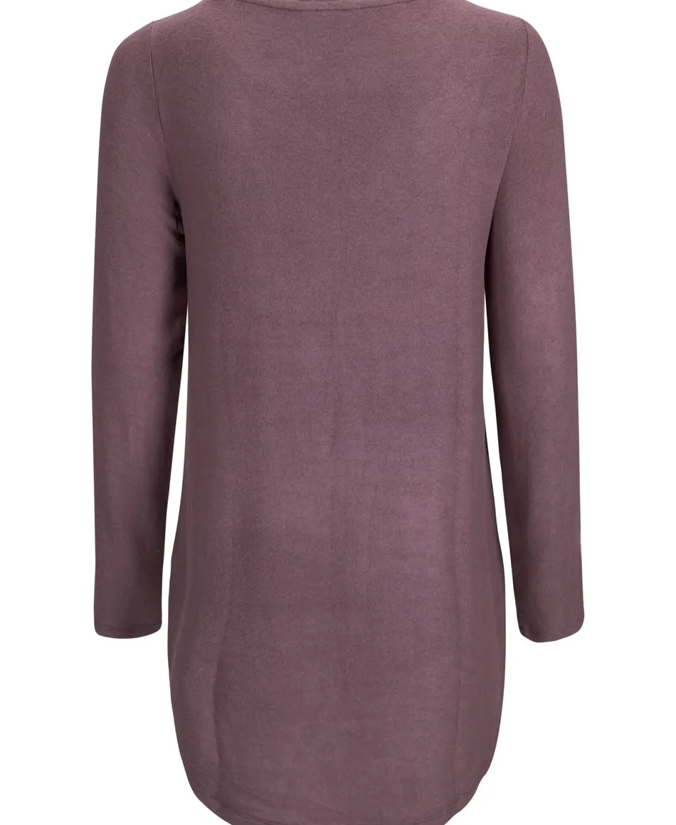 Hot Women's Brushed Long Sleeve Scoop Hem Top Women T-Shirts|Tops