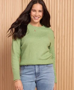 Clearance Women's Button Crew Jumper Women Knitwear