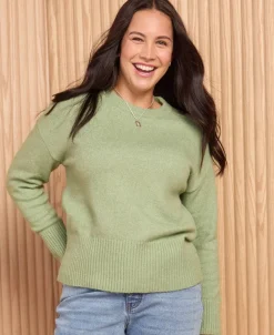 Clearance Women's Button Crew Jumper Women Knitwear