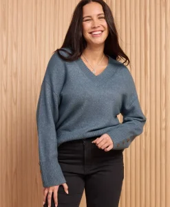 Discount Women's Button V-Neck Jumper Women Knitwear