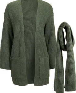 Clearance Women's Cardi with Detachable Scarf Women Knitwear
