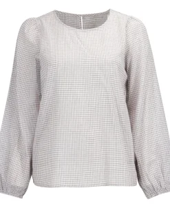 Sale Women's Check Blouson Sleeve Blouse Women Tops