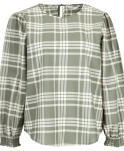Hot Women's Check Long Sleeve Blouse Women Tops