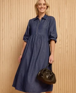 Best Women's Collared Denim Dress Women Dresses