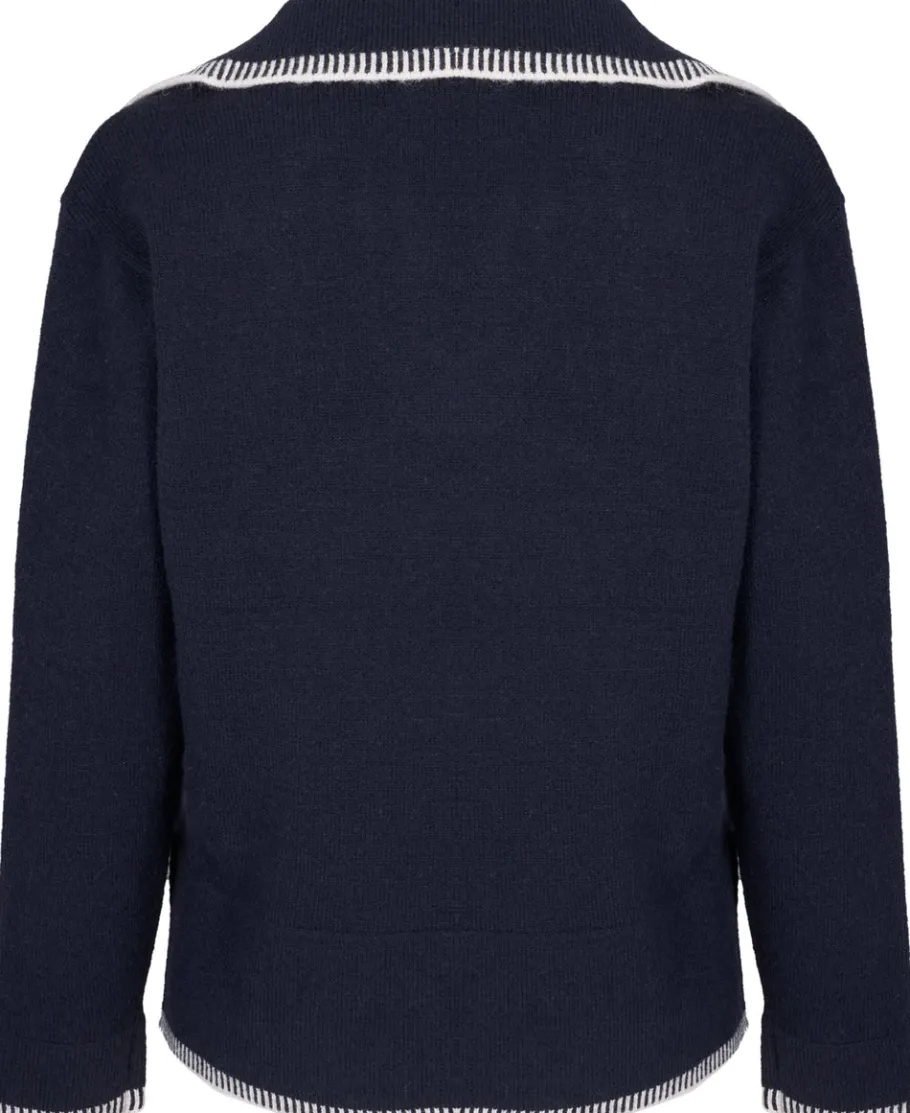 Outlet Women's Contrast Polo Jumper Women Knitwear