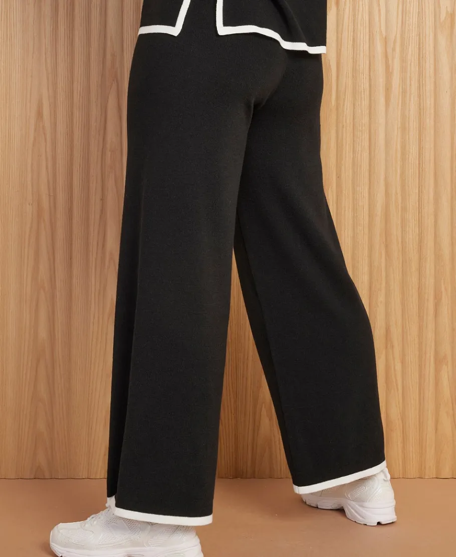 Discount Women's Contrast Trim Wide Leg Pants Women Pants & Leggings|Activewear & Leisure
