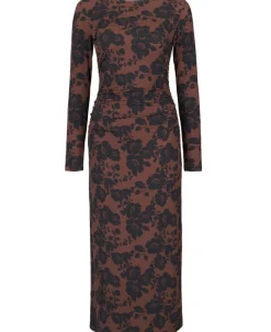 Outlet Women's Crinkled Ruched Midi Dress Women Dresses
