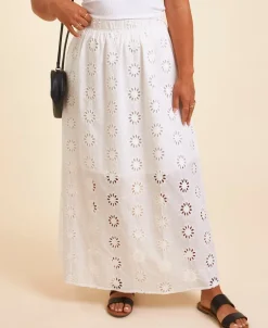 Outlet Women's Full Broderie Skirt Women Skirts