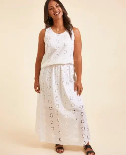 Outlet Women's Full Broderie Skirt Women Skirts