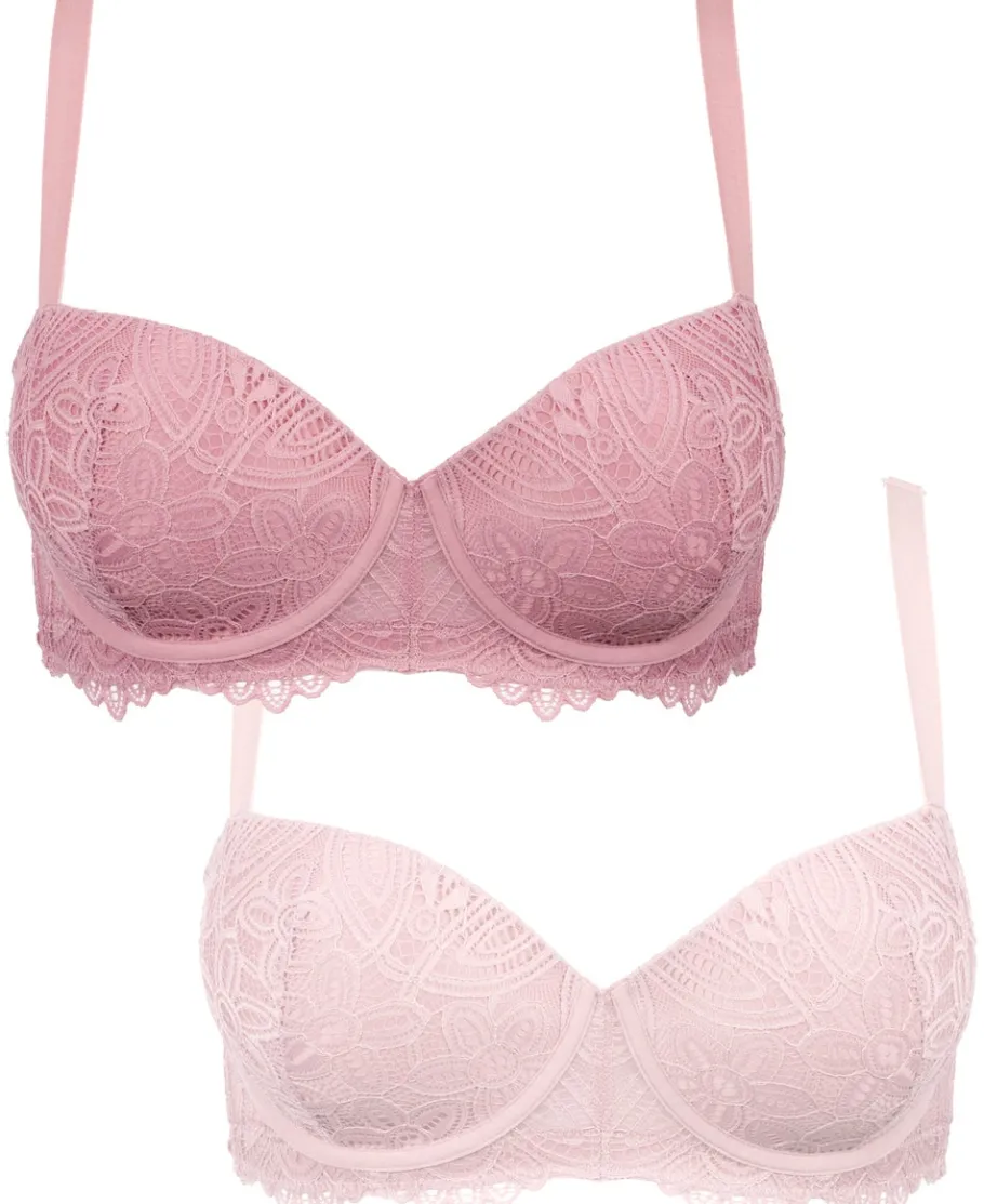 Fashion Women's Full Figure 2 Pack Lace Balconette Bras Women Lingerie|Womens Bras
