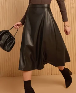 Sale Women's Full Pleather Skirt Women Skirts