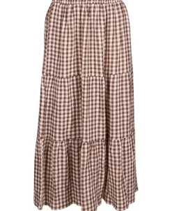 Outlet Women's Gingham Tier Skirt Women Skirts