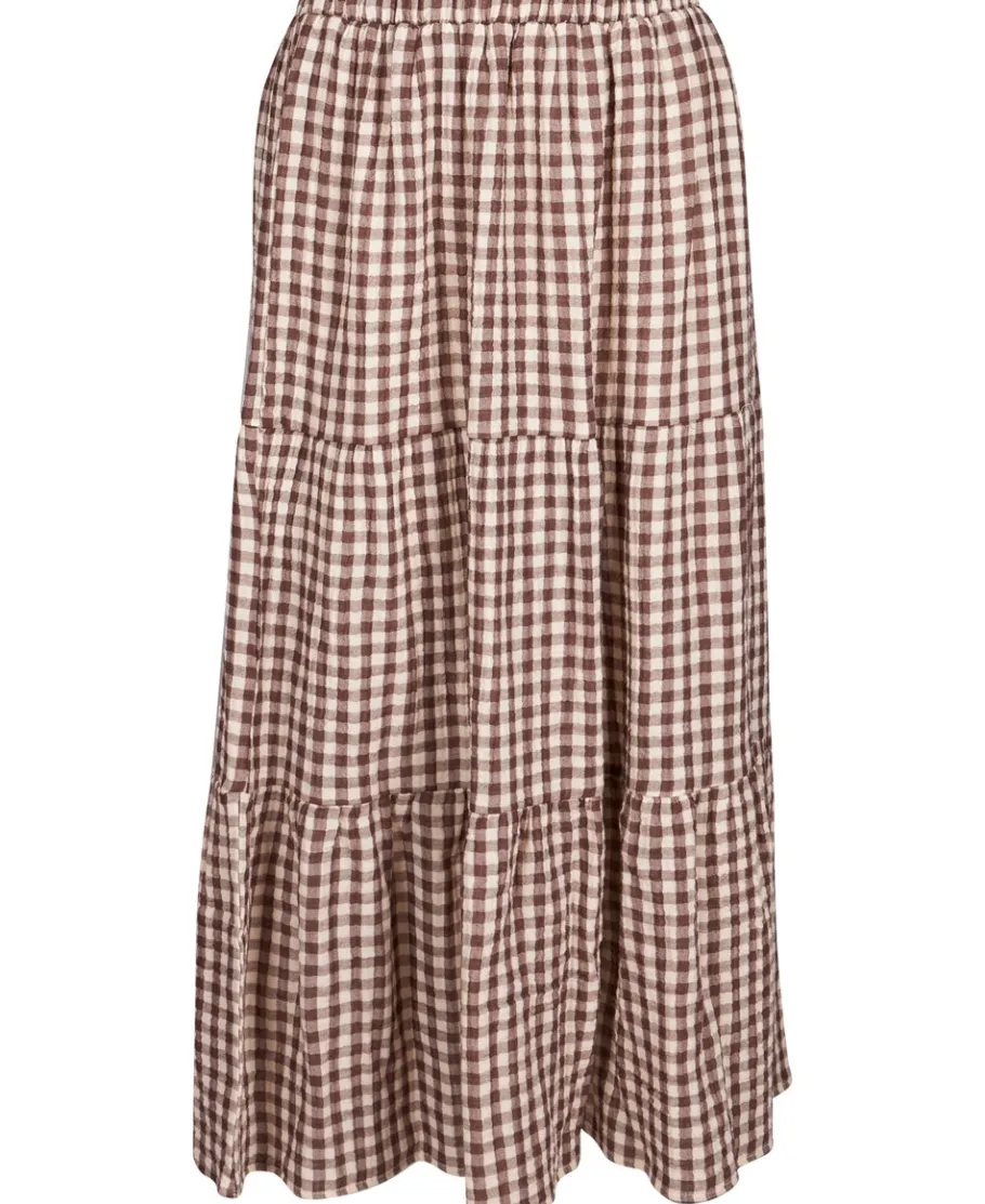 Outlet Women's Gingham Tier Skirt Women Skirts