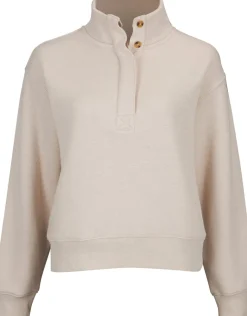 New Women's Henley Fleece Sweatshirt Women Sweats & Fleece