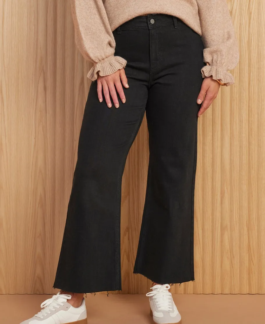 Best Women's High Waist Crop Wide Leg Jean Women Jeans & Jeggings