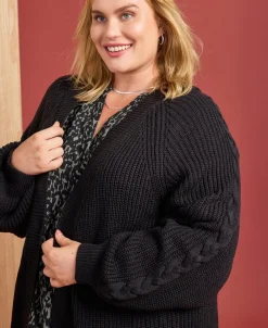 Outlet Women's Isobelle Cable Sleeve Cardi Women Plus Size|Knitwear