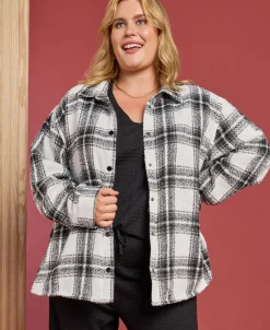 Discount Women's Isobelle Check Shacket Women Plus Size|Jackets & Coats