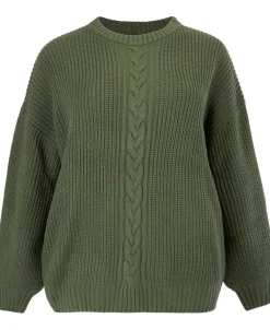 Outlet Women's Isobelle Crew Neck Cable Front Jumper Women Plus Size|Knitwear