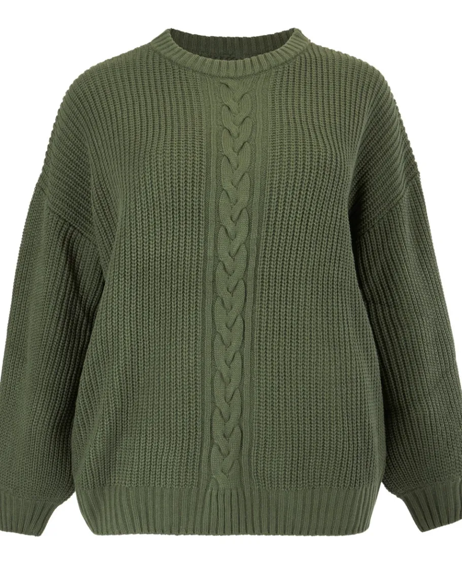 Outlet Women's Isobelle Crew Neck Cable Front Jumper Women Plus Size|Knitwear