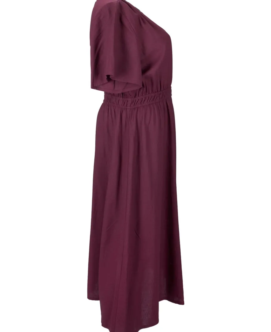Online Womens' Isobelle Gathered Waist Linen Blend Midi Dress Women Plus Size|Dresses