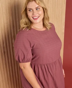 Fashion Women's Isobelle Textured Midi Dress Women Plus Size|Dresses