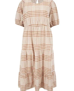 Hot Women's Isobelle Textured Check Midi Dress Women Plus Size|Dresses