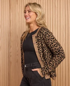 Best Women's Jacquard Crew Neck Cardigan Women Knitwear