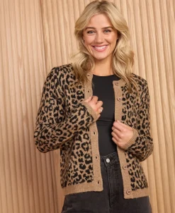 Best Women's Jacquard Crew Neck Cardigan Women Knitwear