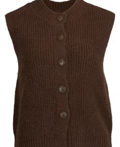 Hot Women's Knitted Button Through Vest Women Knitwear
