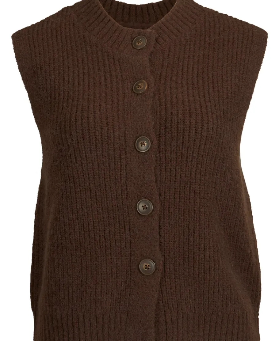 Hot Women's Knitted Button Through Vest Women Knitwear