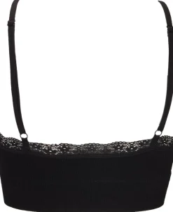 Outlet Women's Lace Trim Ribbed Crop Women Lingerie|Womens Bras