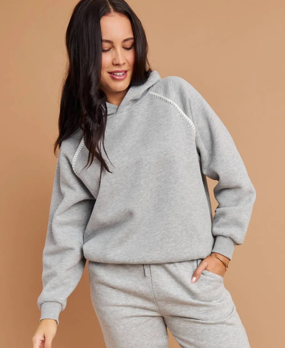 Clearance Women's Ladder Stitch Detail Hoodie Women Sweats & Fleece|Activewear & Leisure