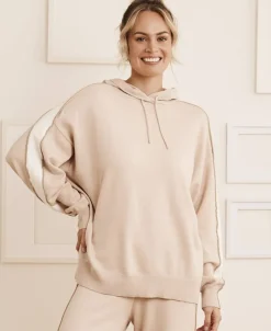Best Women's Leisure Side Stripe Knit Hoodie Women Sweats & Fleece|Activewear & Leisure