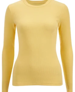 Outlet Women's Long Sleeve Rib Crew Neck Top Women T-Shirts|Tops