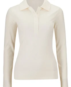 Fashion Women's Long Sleeve Rib Polo Top Women T-Shirts|Tops