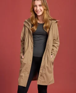 Clearance Women's Longline Hooded Raincoat Women Jackets & Coats