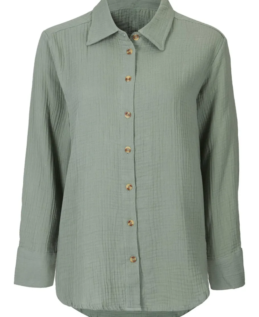 Fashion Women's Muslin Shirt Women Tops